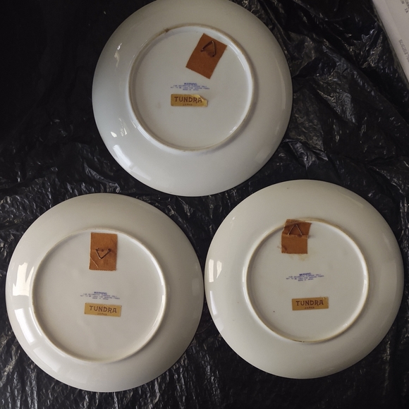 3 CURRIER AND IVES blue and white collector PLATES blue & white Tundra Japan - Picture 2 of 5